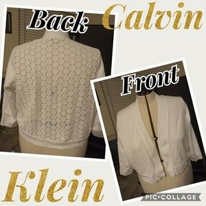 White 3/4 sleeve shrug